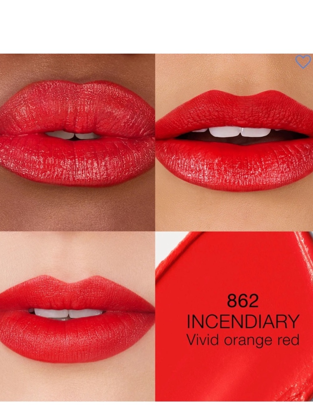 NARS Explicit Lipstick Incendiary 862, Orange Red, Dimensional Satin NEW NIB $42